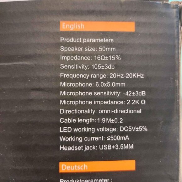 Gaming headphones black and blue - Picture 7 of 7